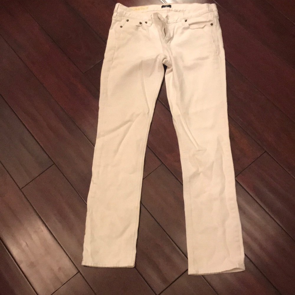 White matchstick pants